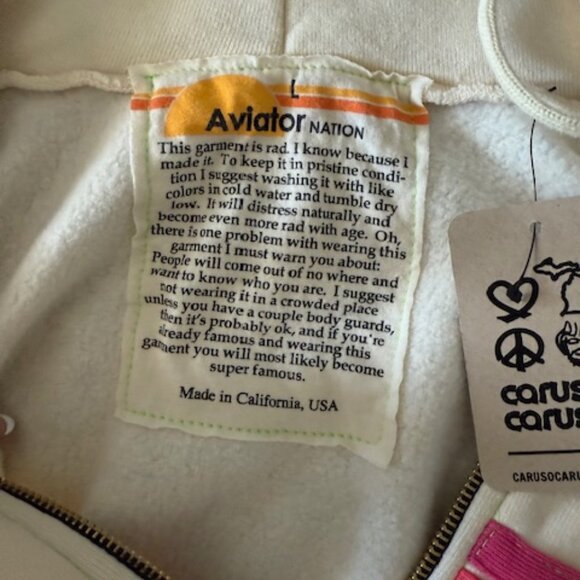 Aviator nation 5 stripe hoodie new with tags - Picture 8 of 8